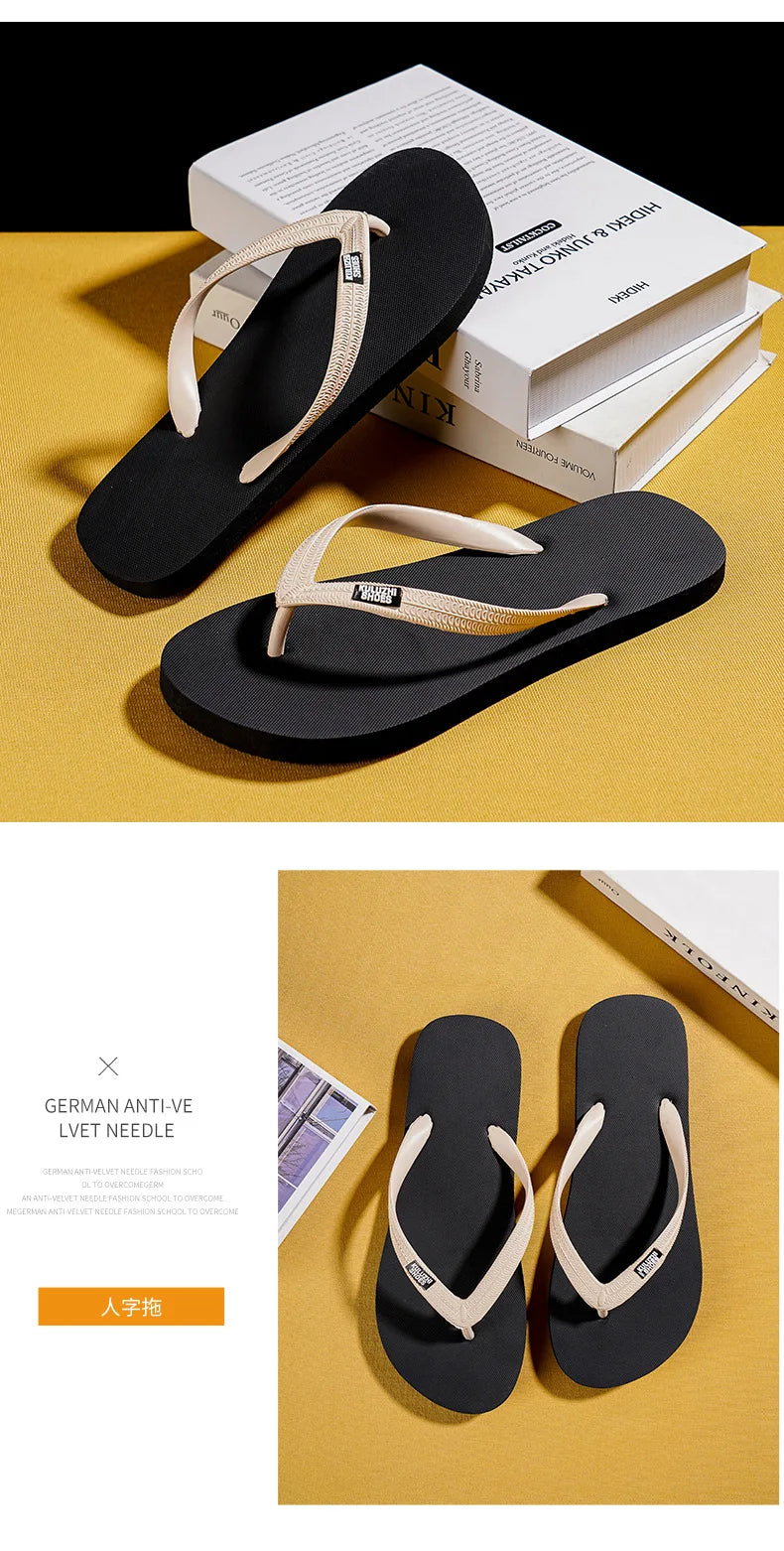 Men's Flip Flops 2025 Summer New Casual Versatile Clip Toe Beach Shoes Trendy Outerwear Anti Slip Cool Slippers