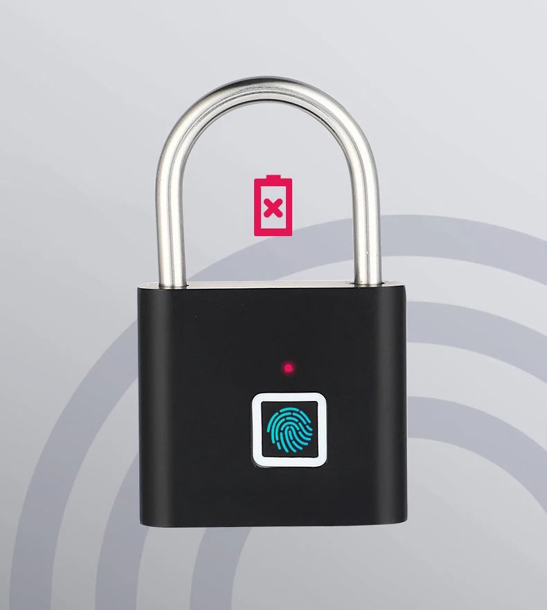 Fingerprint Padlock Locker Lock Smart Pad Lock Waterproof Small Portable Padlock with USB Charging for Locker   Luggage Suitcas