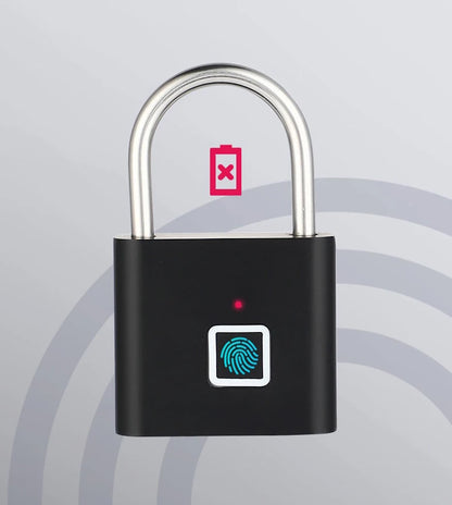 Fingerprint Padlock Locker Lock Smart Pad Lock Waterproof Small Portable Padlock with USB Charging for Locker   Luggage Suitcas