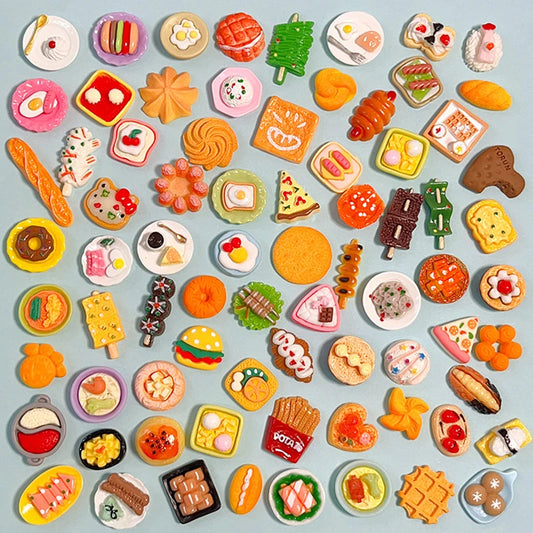 50pcs Miniature Food Toy Cute Dollhouse DIY Handmade Decorations Miniature Food Kitchen Accessori Simulation Food