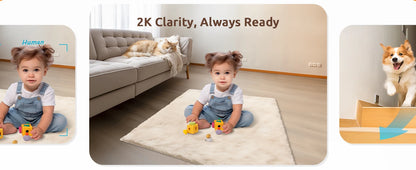 2 Pcs Blurams Indoor Security Camera 2K, Home Security Camera for Dog/Elder, Security Camera with One-Touch Call Update A31S-2pc