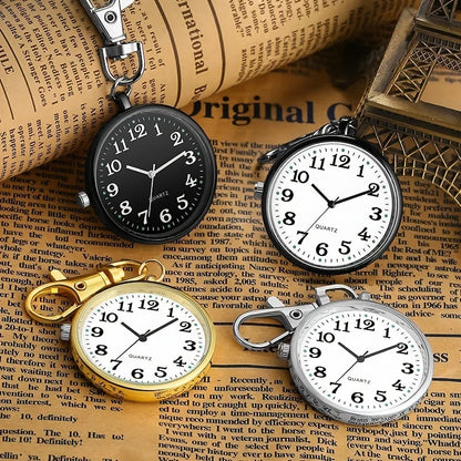1PC Large Digital Clear Watch Keychain Watch Nurse Watch Student Exam Quartz Watch Pocket Watch Small Watch