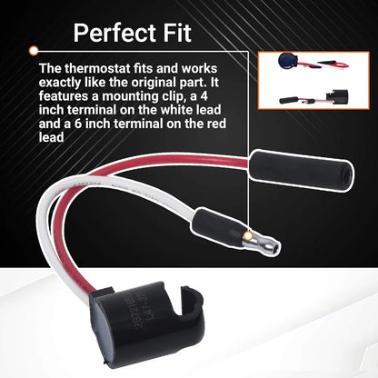 297216600 Refrigerator Defrost Thermostat Compatible with Frigidaire & Kenmore 1483781 216731000 216872200 218673001 218673008