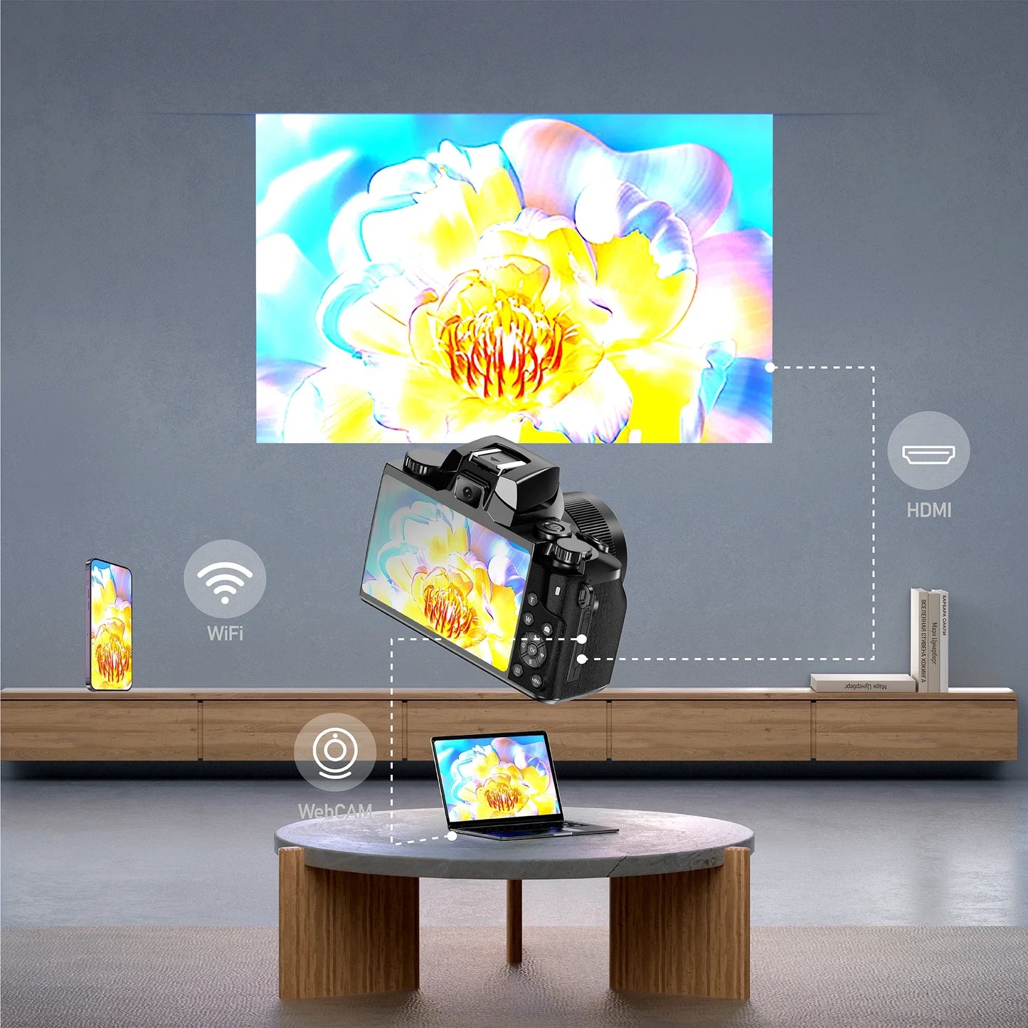 4K DSLR Cameras for Photography 64MP WiFi Auto Focus YouTube Vlogging Video Cameras 60FPS Livestream Camcorder 4" Touch Screen