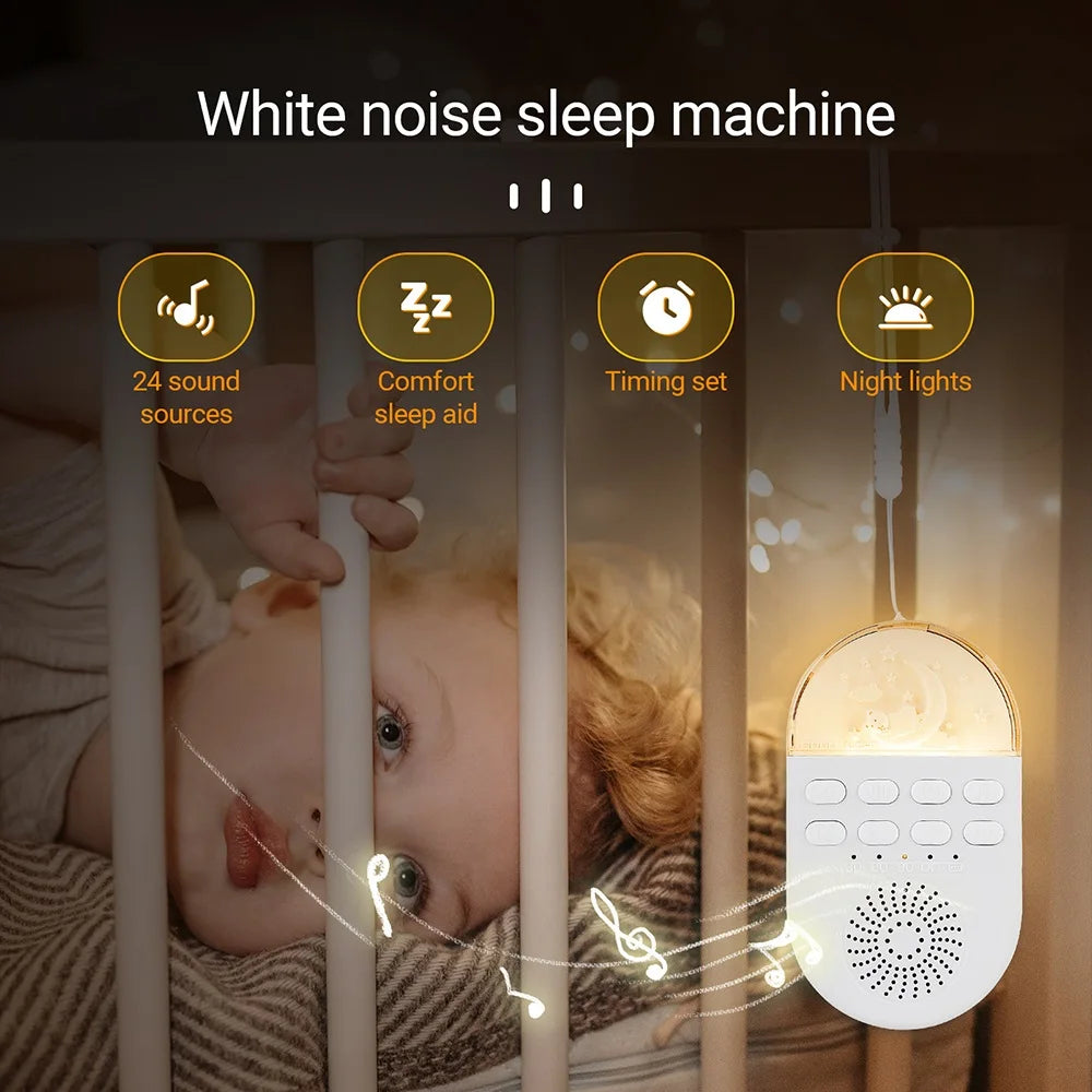 Portable White Noise Machine For Sleeping Baby Sleep Aid Noise Machine Kids Sleep Night Light 24 Natural Sounds Baby Sleeper