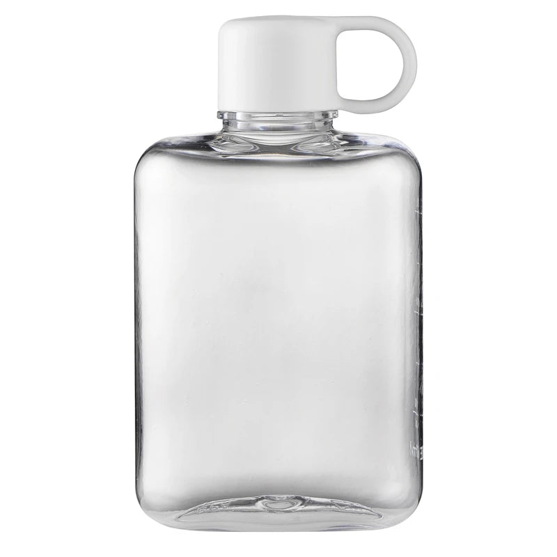 Water Botlte Flat Bpa Free Sport Clear Plastic Crystal Drinks Kettle Notebook Milk Juice Transparent Drinkware Birthday Gift