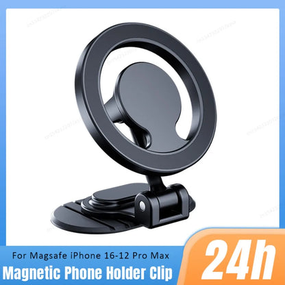 Magnetic Car Phone Holder All-Metal 1040° Rotation Cell Phone Stand For Magsafe iPhone 16 15 14 13 12 Pro Max Dashboard Mount