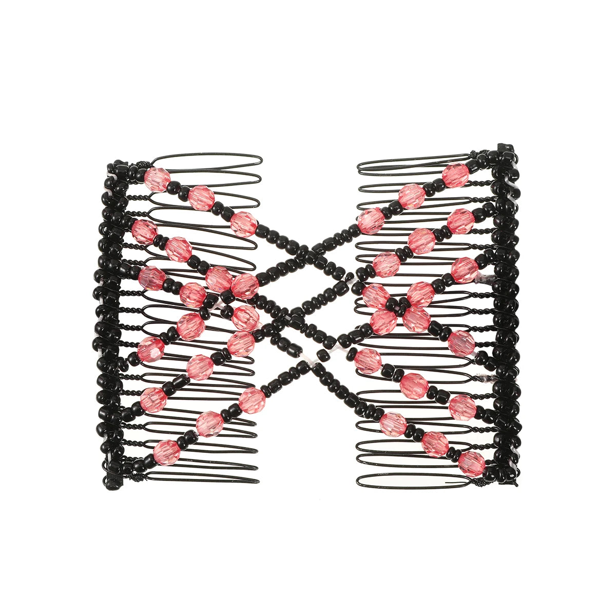 Vintage Creative Magic Hair Comb Double Row Elastic Hair Comb Disc Hair Clip For Women Headwear Hair Comb Hair Clip Fashion Hair