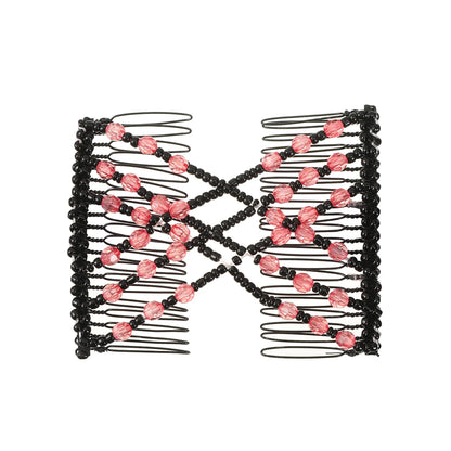 Vintage Creative Magic Hair Comb Double Row Elastic Hair Comb Disc Hair Clip For Women Headwear Hair Comb Hair Clip Fashion Hair