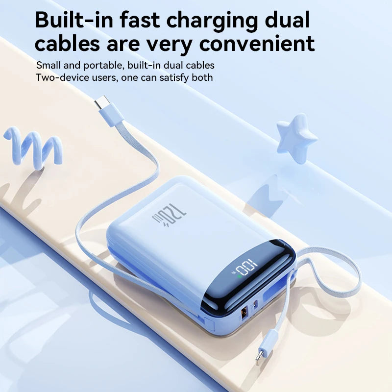 120W Power Bank With Charging Cables 100000mah Large Capacity Portable External Battery For Multi Phones Emergency Supply