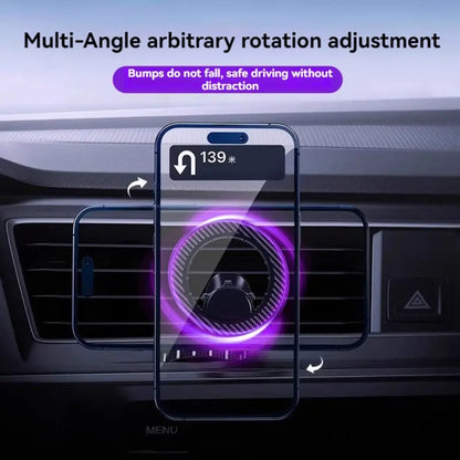 Magnetic Base Phone Holder Stabilize Rotatable Car Mobile Phone Stand Universal Smooth Surface Air Vent Clip Mount Stand