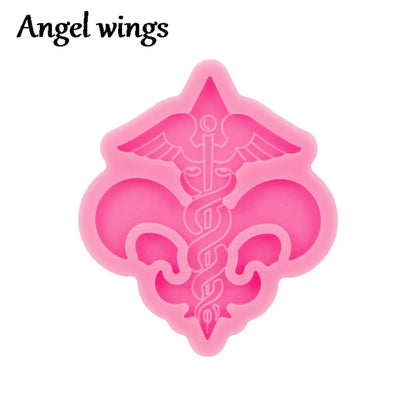 DY1206 African Tribal Symbols Badge Reel Mold Epoxy Resin, Medical,Medical, Physical Therapy, Pharmacy Nursing Chocolate Moulds