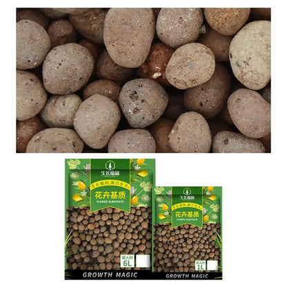 2L/1L Organic clay balls, Flower Substrate Drainage Expanded Clay, Hydroponic Gardening plant pot, Orchids, Drainage Aquaponic