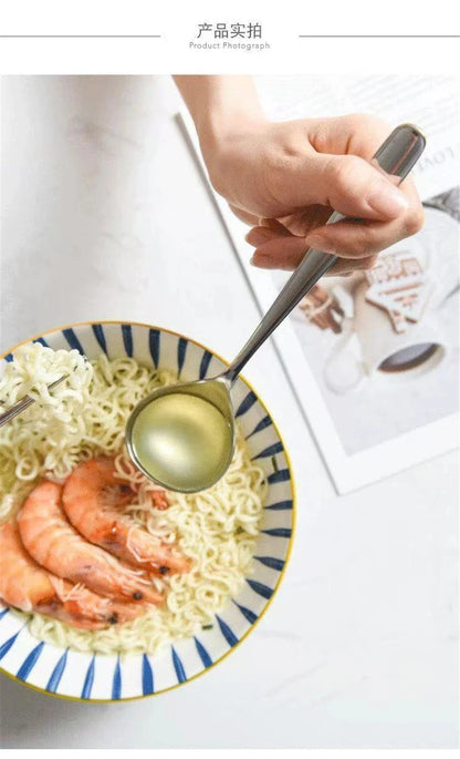 Korean Stainless Steel Thickening Spoon Creative Long Handle Hotel Hot Pot Spoon Soup Ladle Home Kitchen Essential Tools