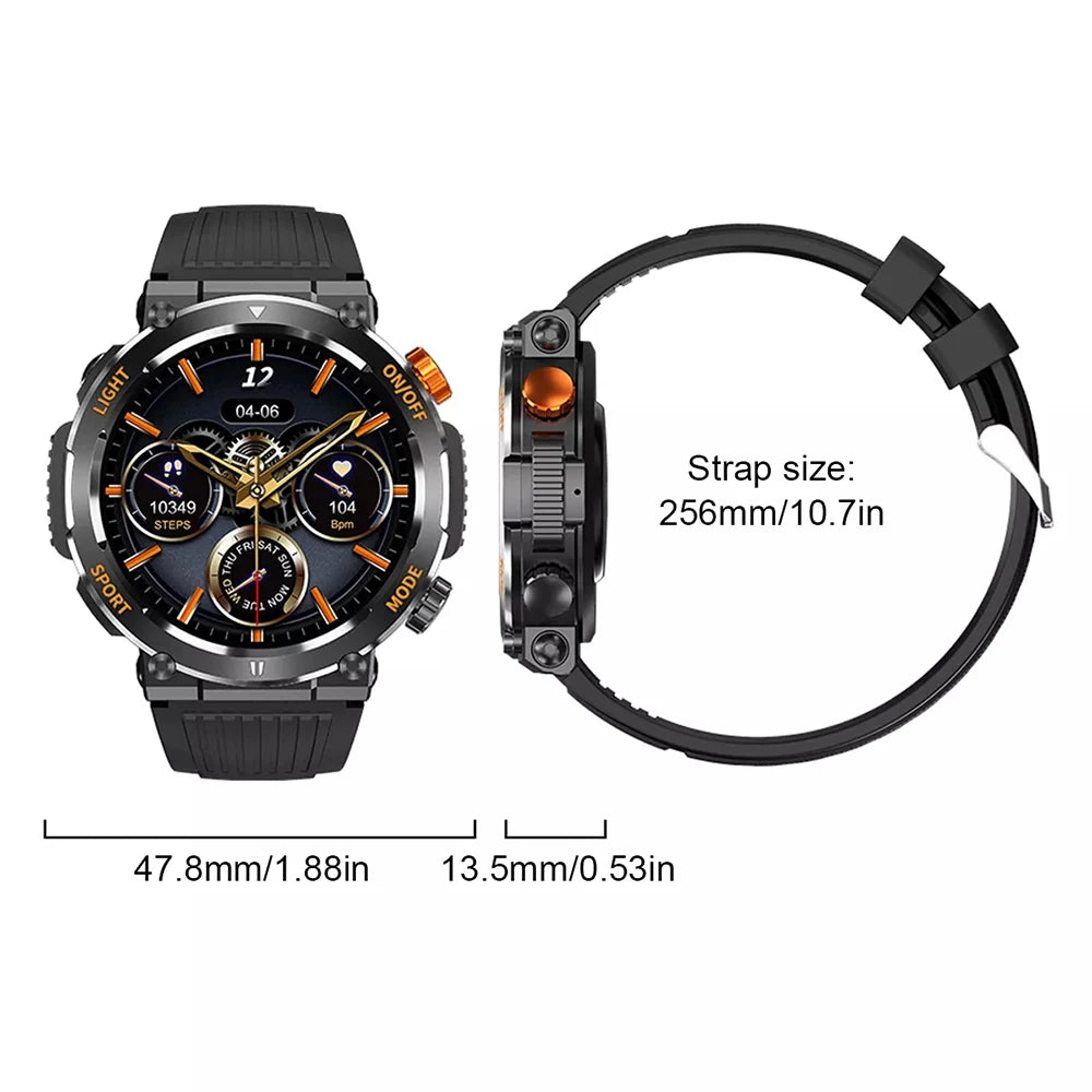 Smart Watch Men Bluetooth Call Health Monitor Sports Smart Watch IP67 Waterproof Outdoor Sports Watch 100+ Sports Modes