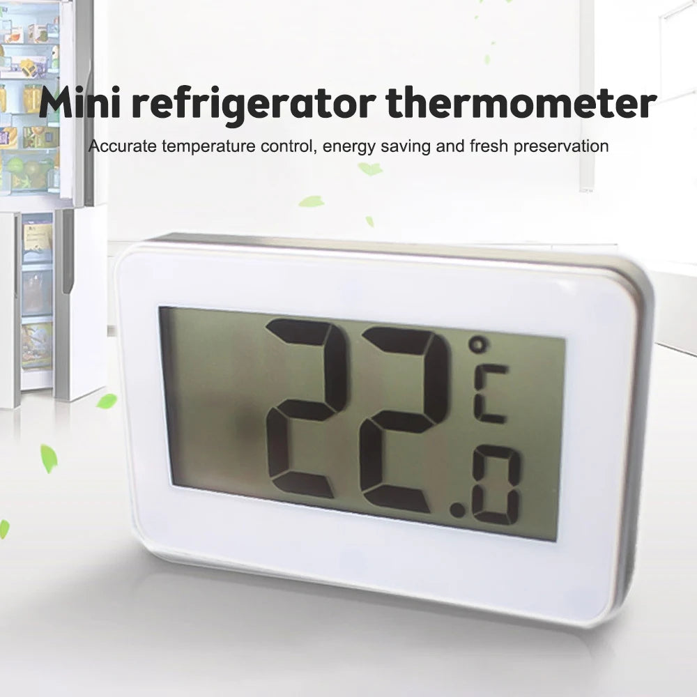 Digital Fridge / Freezer Thermometer Household Thermograph Humidity Meter IPX3 Waterproof LCD Display Wireless & Hanging Hook