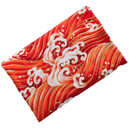 Cotton Bronzing Printing Fabric Handmade DIY Clothing Luggage Sachet Cotton Cloth Cotton Fabric Qinghai Smoke Wave, 145x50cm