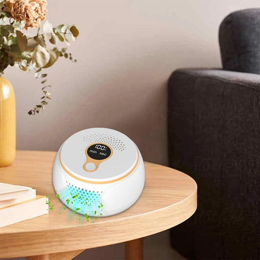 A69eodor Remover Machine For Smoke Smell, Mini Round Air Purifier, Wireless Portable Odor Air Eliminator Freshener