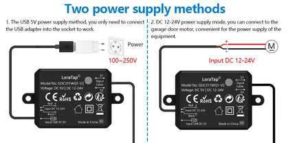 LoraTap Tuya Smart Life Garage Door Sensors Opener Controller WiFi Switch Alexa Opening Home Remote Control Contact Voice Portal