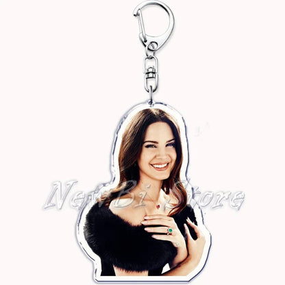 Hot Singer Lana Del Rey Keychain for Accessories Bag Pendant Born To Die Ultraviolence Key Chain Ring Keyring Jewelry Fans Gifts