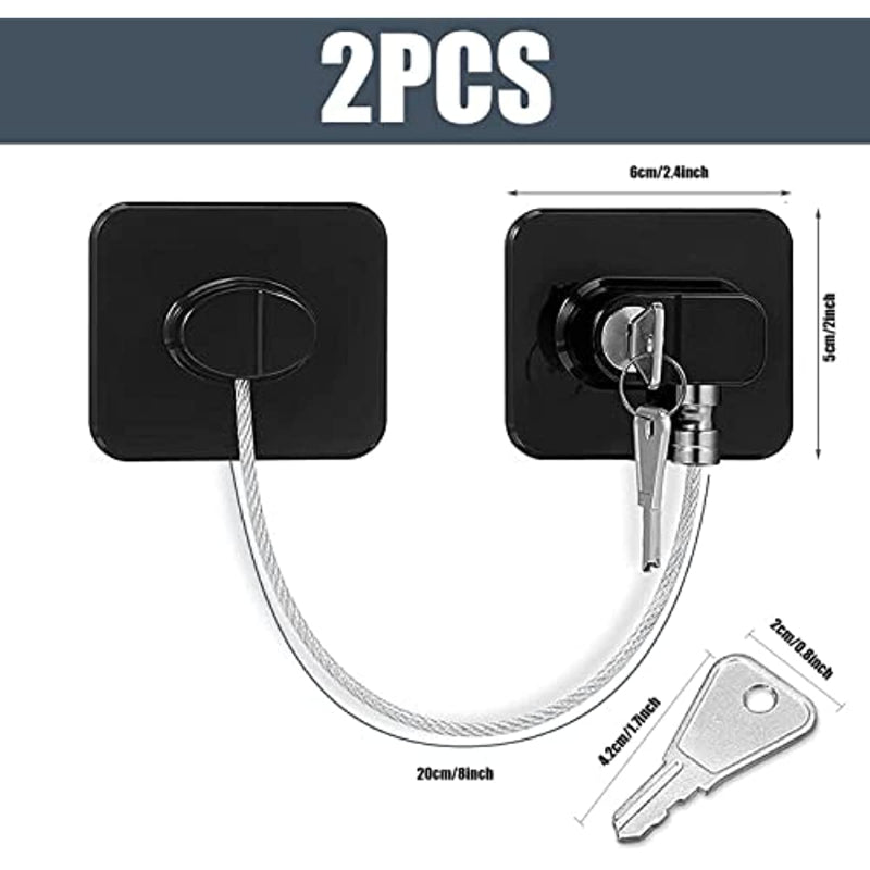 Child Safety Lock Cabinet Refrigerator Door Lock Stainless Steel Cable Protection Children Baby Window Lock Strong Fixation New