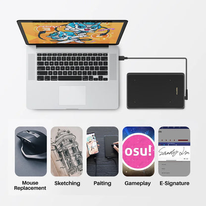 Graphics Tablet HUION H420X Digital Drawing Tablet Graphic Tablet for Painting with Battery-Free Pen PW100 8192 L