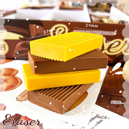 school teacher gift back to school supplies Aesthetic cute stationery Kawaii object funny erasers Chocolate rubber cute things