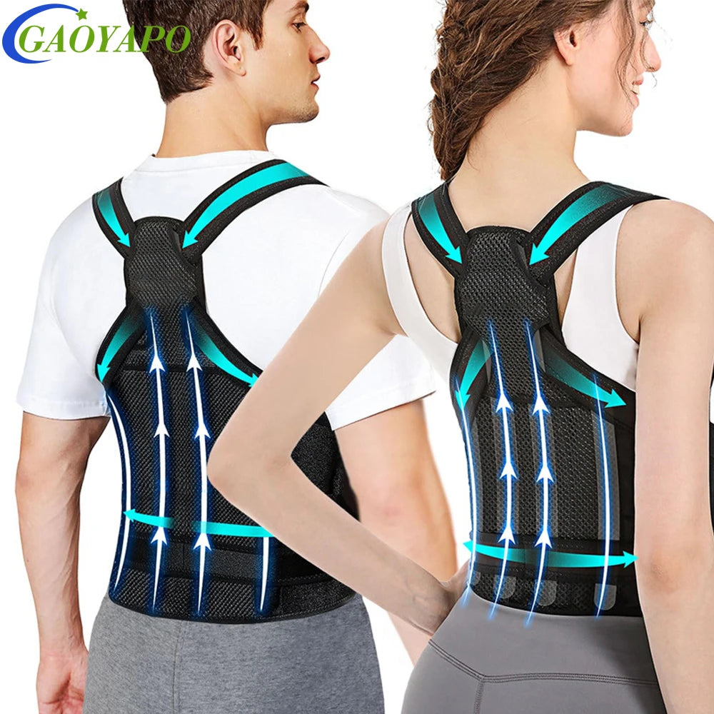 1PC Posture Corrector Back Brace - Lumbar & Shoulder Support for Back Pain Relief & Posture Improvement (Men/Women)