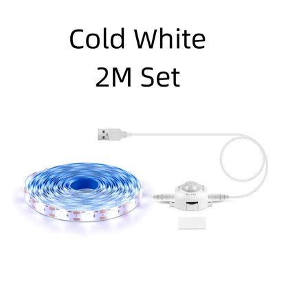Smart USB 5V SMD 2385 LED Strip Light With Sensitive PIR Motion Sensor Switch Delay Time Adjustable Only Work At Night/Dark