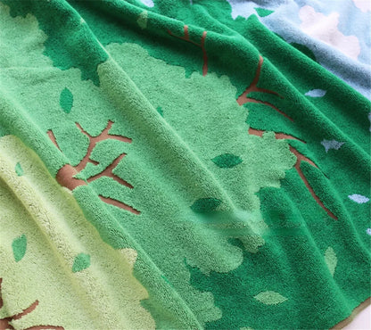 Cute 100% Cotton Embroidery Cartoon Towels Bathroom Hand Towel Batrh for Kids Adults Beach