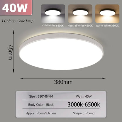 Smart Led Ceiling Light with Remote Control 3 Colors Dimmable Ceiling Lights Ultrathin Panel Lamps Bedroom Kitchen Ceiling Lamp