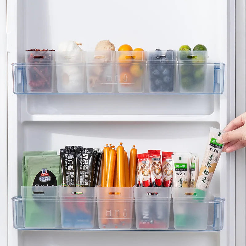 2Pcs Refrigerator Organizer Bins Transparent Fridge Storage Bin Food Fresh Box Vegetable Fruit Container Kitchen Accessories