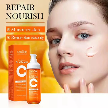 Vitamin C Skincare Set Collagen,hyaluronic Acid,glycerin 5 Fold Vitamin C Skincare Series Moisturizing Serum Face Care Set