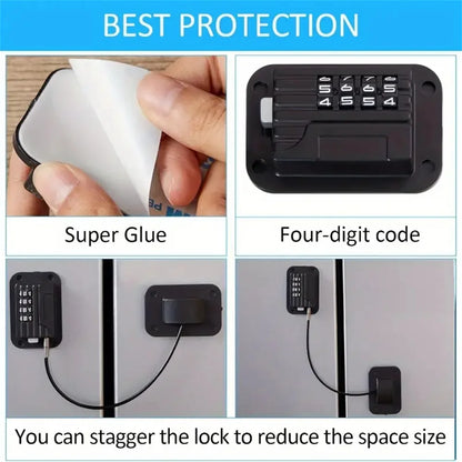 Easy-Install No-Drill Security Lock for Drawers, Refrigerators & Cabinets - Childproof Safety Door Clip & Window Latch