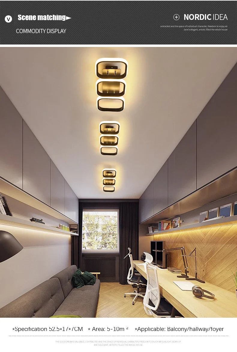 LED Ceiling Light 3 colors Modern Round Square-shaped For Hallway Bedroom Checkroom Living Room Restaurant Staircase Lighting