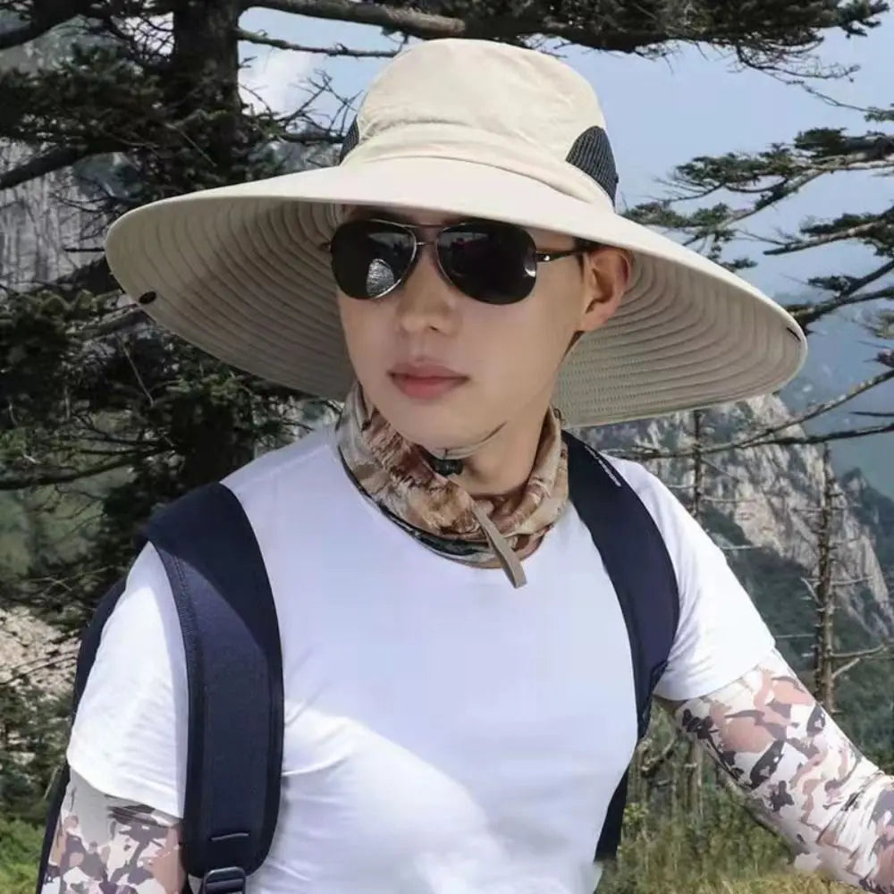 Fishing foldable sun visor Wide Brim Waterproof  Bucket Hat Sun Men Cap  Tactics