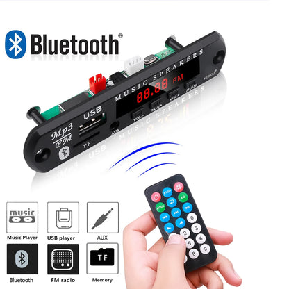 1-5PCS 9V 12V MP3 WMA Decoder Board USB AUX TF FM Radio Bluetooth 5.0 Wireless Lossless Music Player Module with Remote Control