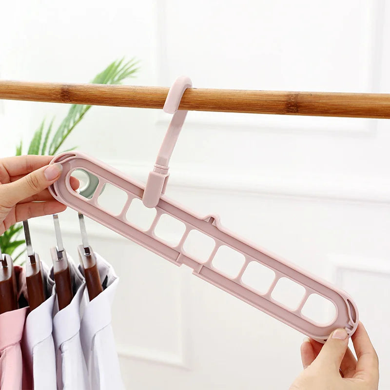 9-hole Clothes hanger organizer Space Saving Hanger multi-function folding magic hangers drying Racks Scarf clothes Storage