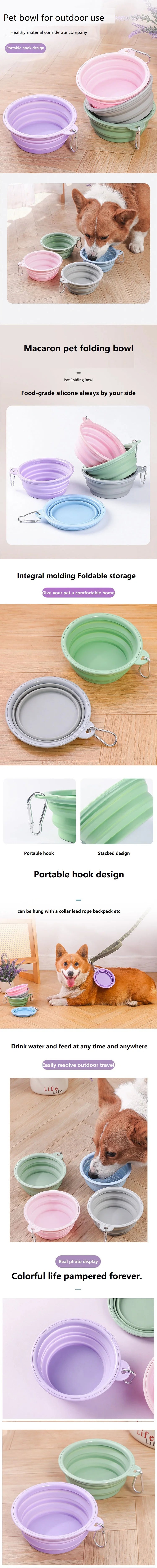 350ML Collapsible Dog Dish Foldable Pet Bowl Portable Water Drinking Bowl for Dogs Cats Outdoor Travel Hiking Camping