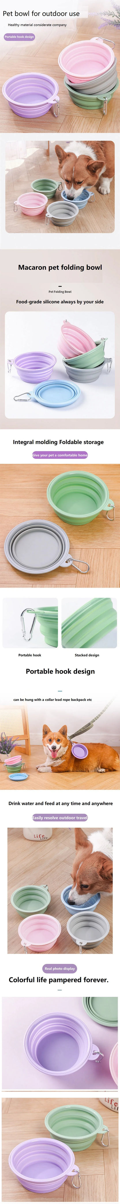 350ML Collapsible Dog Dish Foldable Pet Bowl Portable Water Drinking Bowl for Dogs Cats Outdoor Travel Hiking Camping