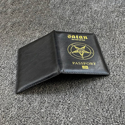 Satan Servant of God Passport Holder Pu Leather Passeport Case Women Travel Wallet Covers for Passports