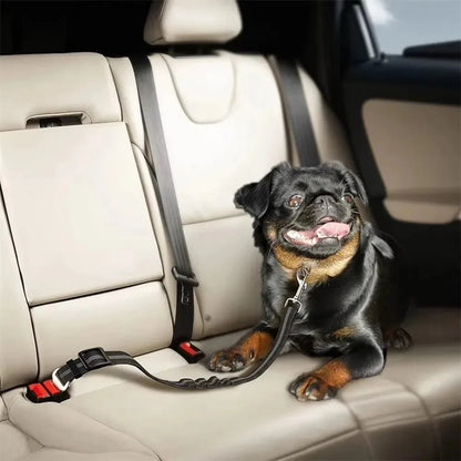 Reflective Dog Seat Belt - Adjustable and Durable Nylon Harness with Bungee Fabric Belt for Safe and Secure Car Travel