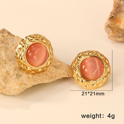 LUXUSTEEL Irregular Vitality Earrings Butterfly Women Stud Earrings Round Stainless Steel Female Ear ring Elegant Jewelry Gift