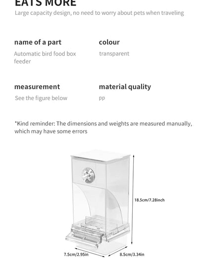 Parrot Bird FeederSpill-proof Automatic DispenserSplash-proof Outside FeederBird FeederTiger PeonyPhoenixBird Supplies
