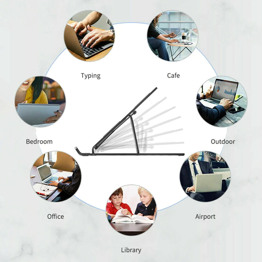 Foldable Laptop Stand Cooling Notebook Bracket Adjustable Ergonomic Laptop Support Base Holder Laptop Tablet Accessories Stands