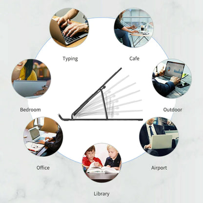 Foldable Laptop Stand Cooling Notebook Bracket Adjustable Ergonomic Laptop Support Base Holder Laptop Tablet Accessories Stands