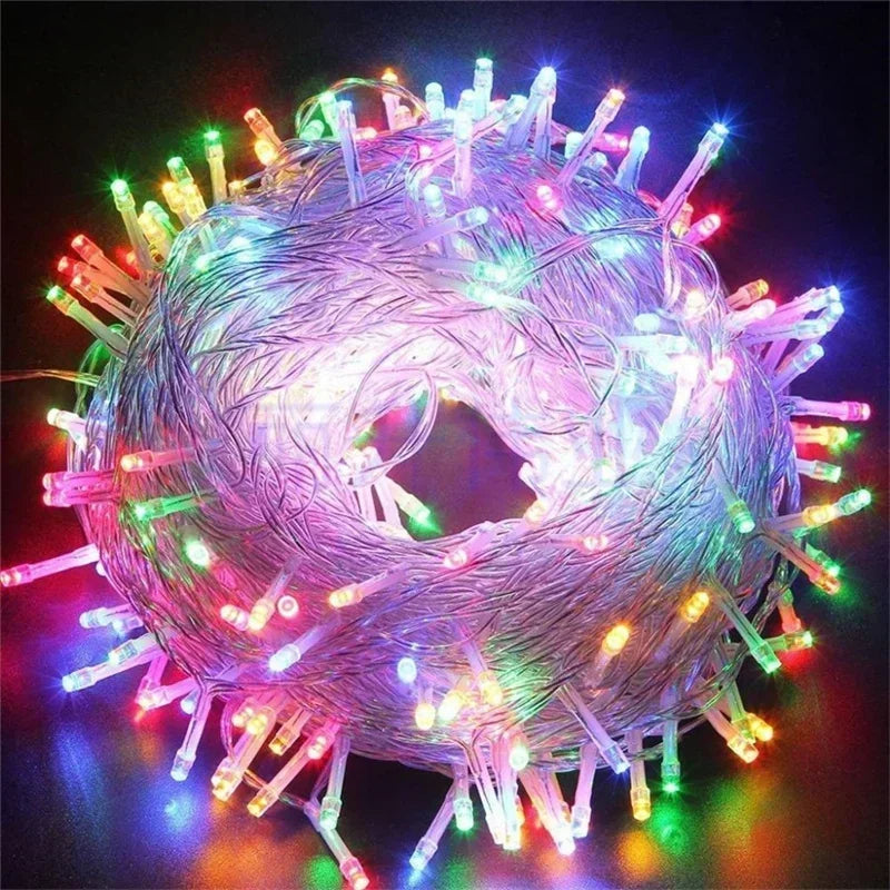 LED String Light 220V EU Plug Night Light 8 Modes Indoor Outdoor Decor Wedding Party Christmas Tree Home Garden Patio Decoration