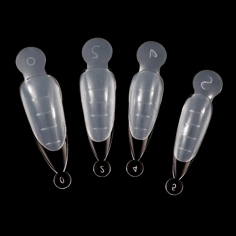 12/60pcs Reusable Soft Silicone Pads Stencil French Forma Sticker for Poly Nail Gel Duet System Dual Form for French Manicure &^