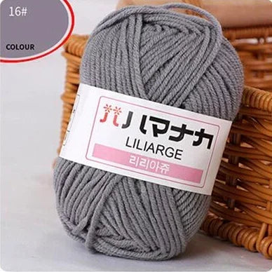 Multi-purpose 25g/ball Milk Cotton Yarn for DIY, Handmade Crafts, Amigurumi, Hats, and Bags