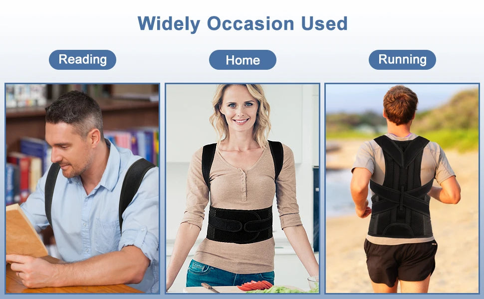 Professional Back Brace for Women and Men Posture Corrector Improve Posture Lumbar Support Shoulder Lower Upper Back Pain Relief
